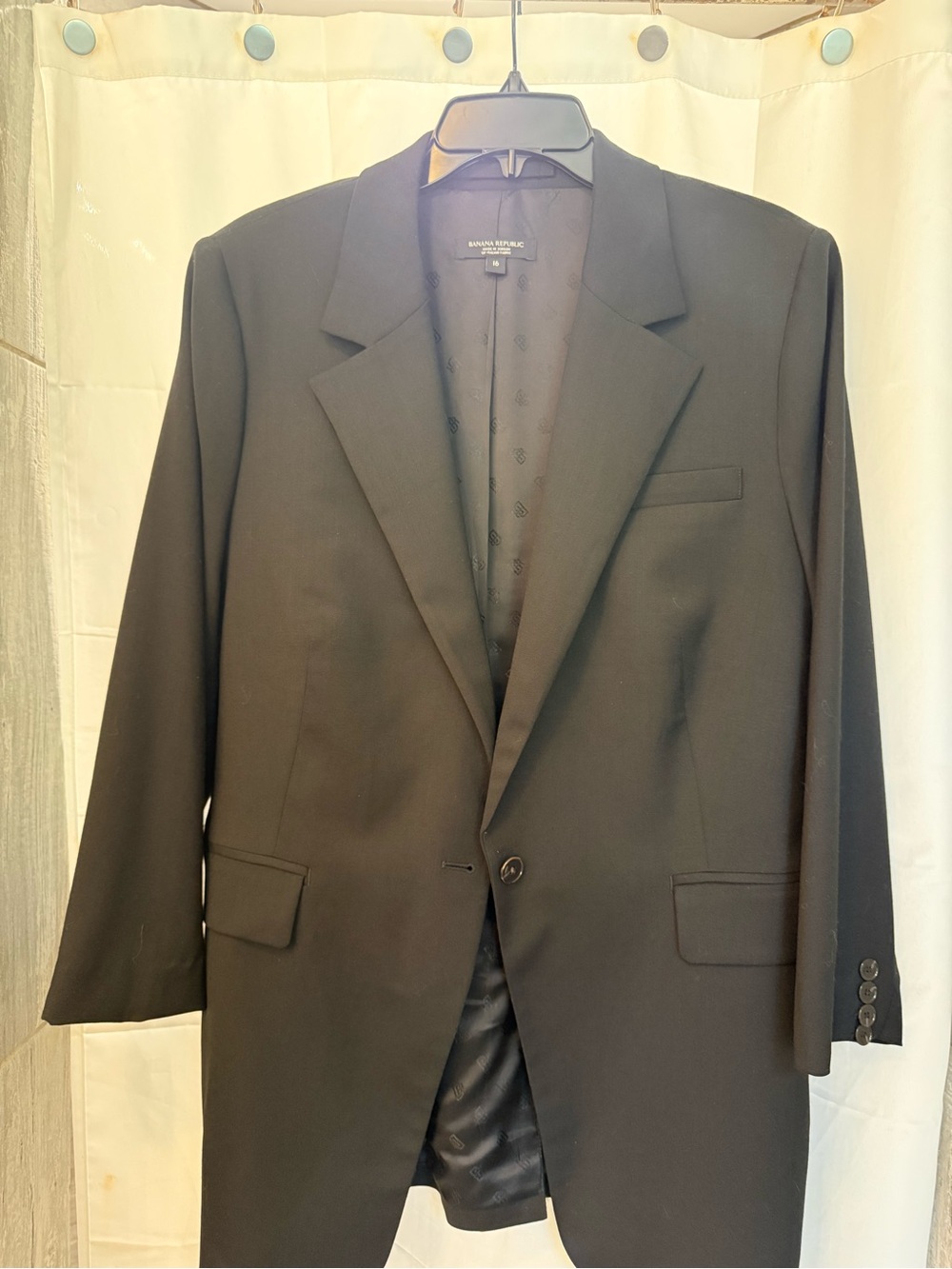 Banana Republic Sienna Black Stretch Wool Single-Breasted Women's Blazer
